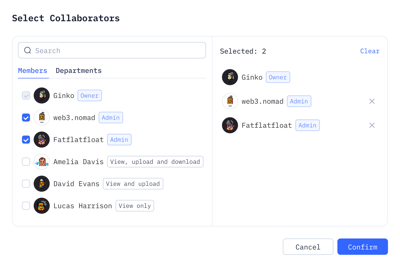 Permissions-Modal